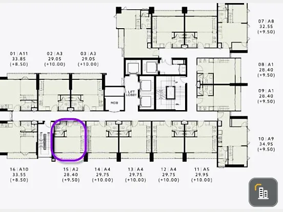 Selling pre-order The Reserve Phahon-Pradipat, loft room A1515, good view, beautiful number, east