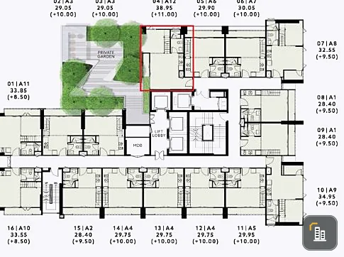 Sale down payment The Reserve Pradipat, position 04, corner room, advertising type, big room, very front