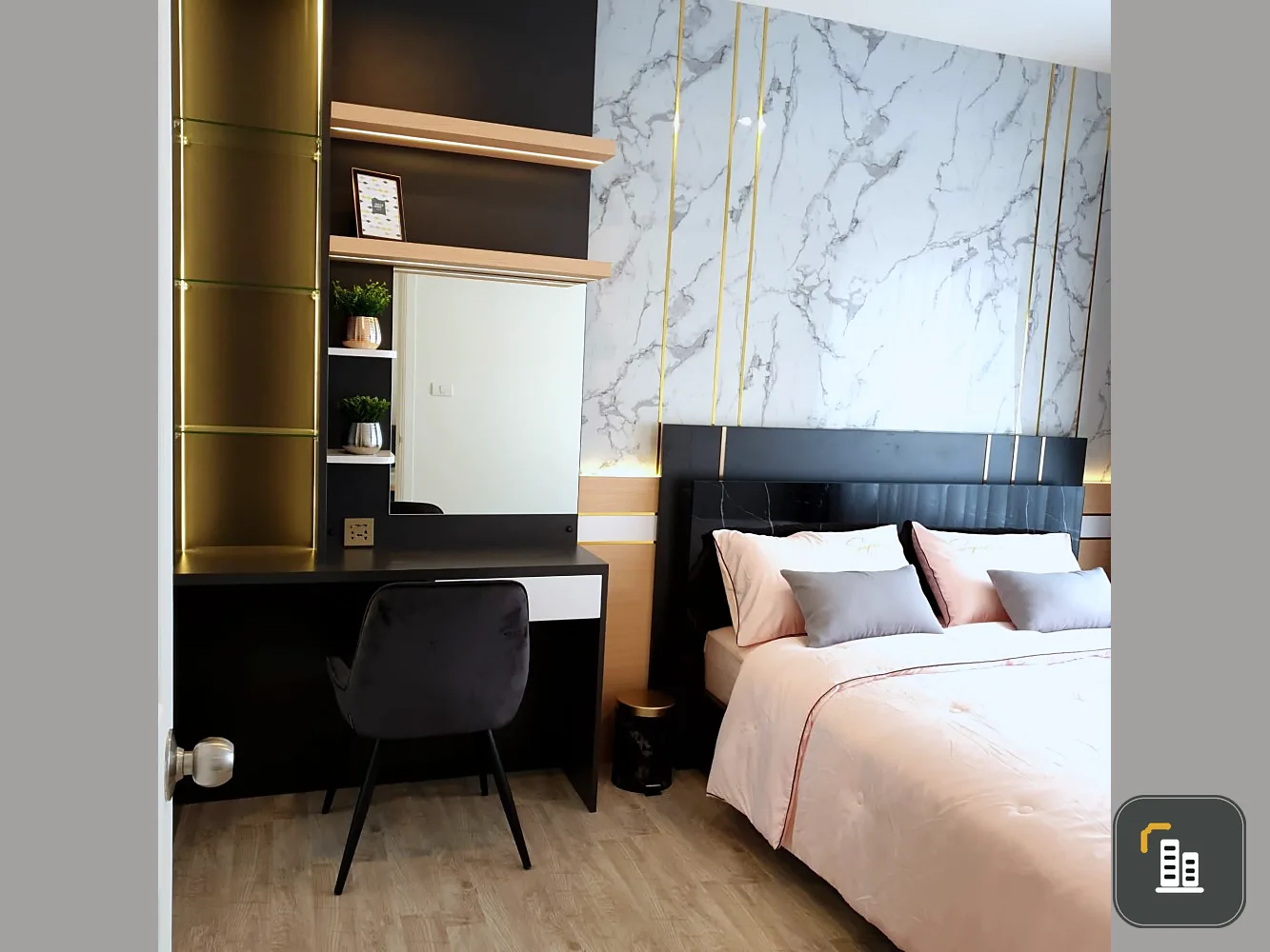 Condo for rent, Manor Sanambinnam, built-in furniture, fully furnished, ready to move in, pool view and river view, book now.