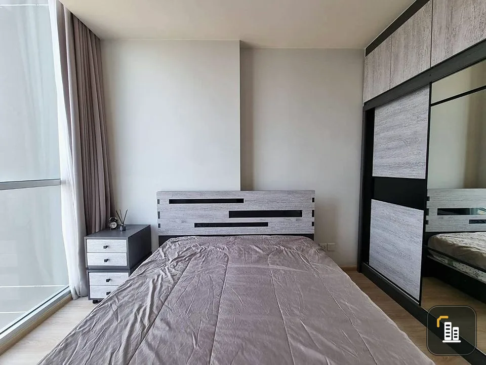 Condo for rent, Noble Revolve Ratchada, nice room, wide size, good size, high floor, great view, don't miss it.