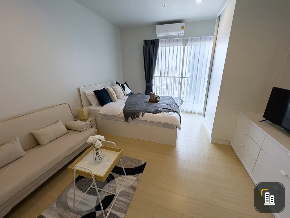 For rent, Metro Sky Wutthakat, 18th floor, city view, very beautiful. Partition room The mattress is very nice to sleep. If interested, reserve now.