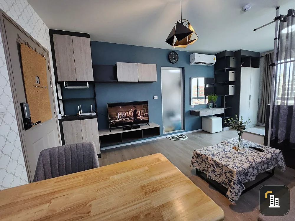 For sale, D Condo Campus Dome, Rangsit Phase 3, a partitioned room. Fully furnished, book now.