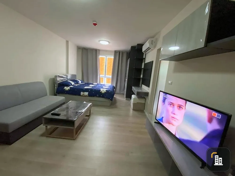 For rent, D Condo Campus Dome, Rangsit, Phase 3, 5th floor, garden view, fully furnished, can move in immediately, hurry up and book now.