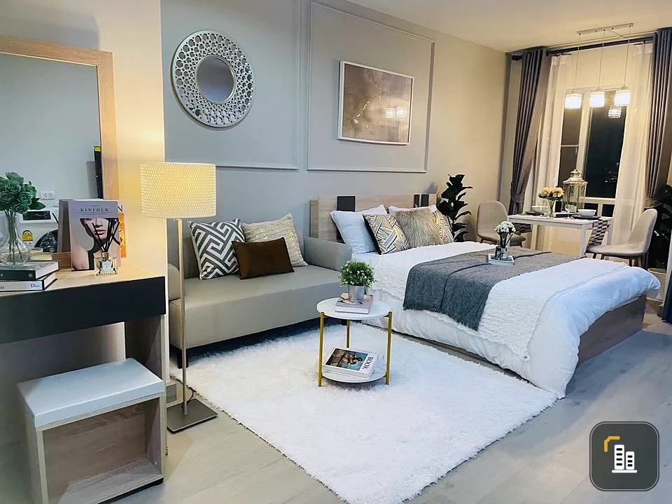 Condo for rent, sale, Iris Avenue Onnut-Ladkrabang, beautiful decorated room with facilities, hurry to book