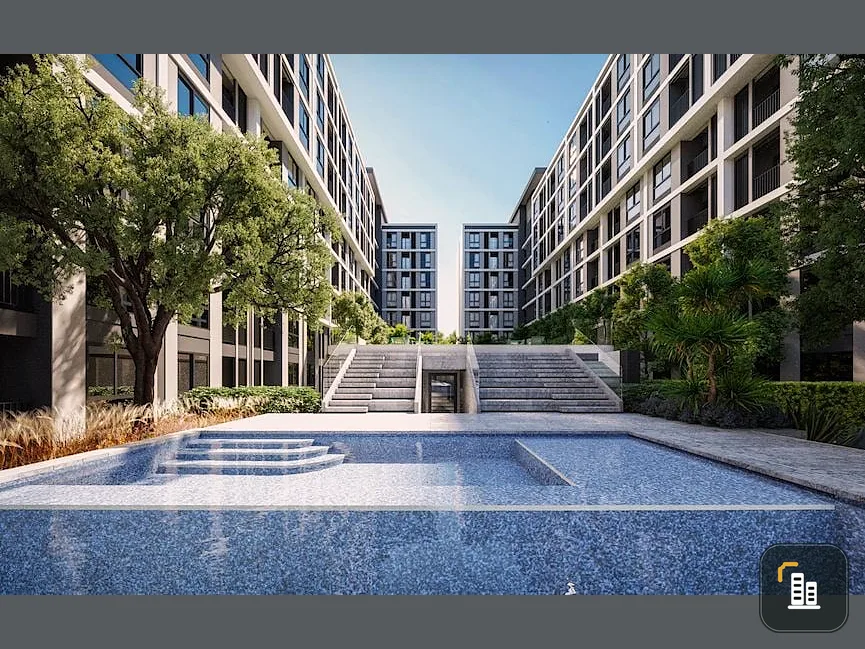 Sale down payment Nue Cross Khu Khot Station, 4th floor, pool view worth the price You must not miss this room.