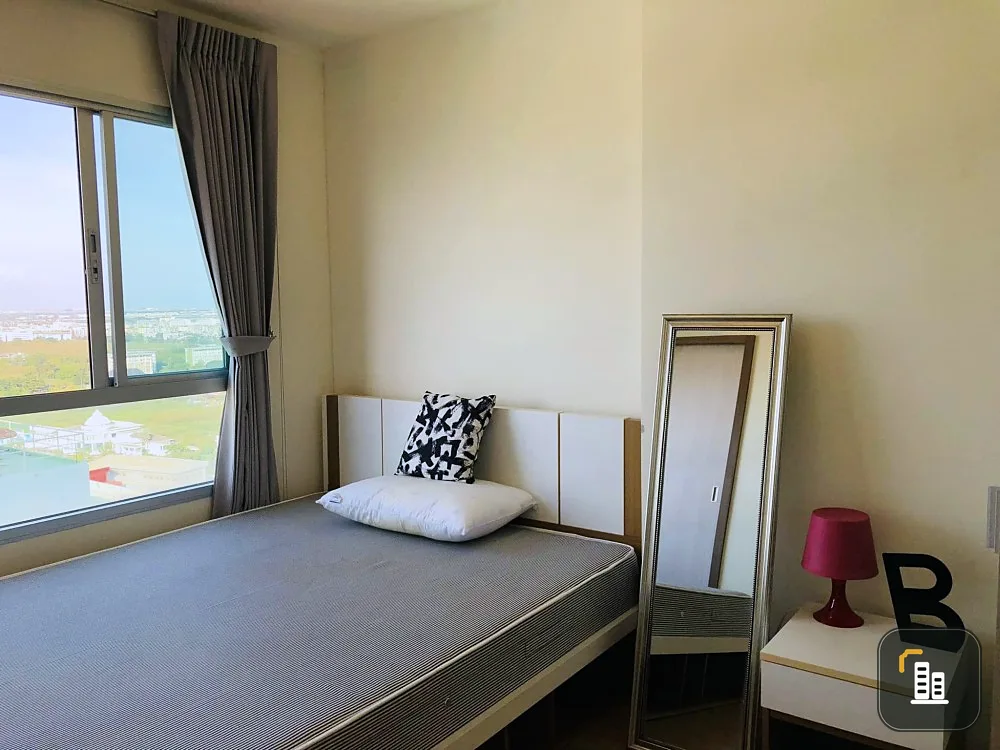 Condo for sale, Lumpini Mega City Bangna, nice room, fully furnished, high floor, city view, super popular, book now.