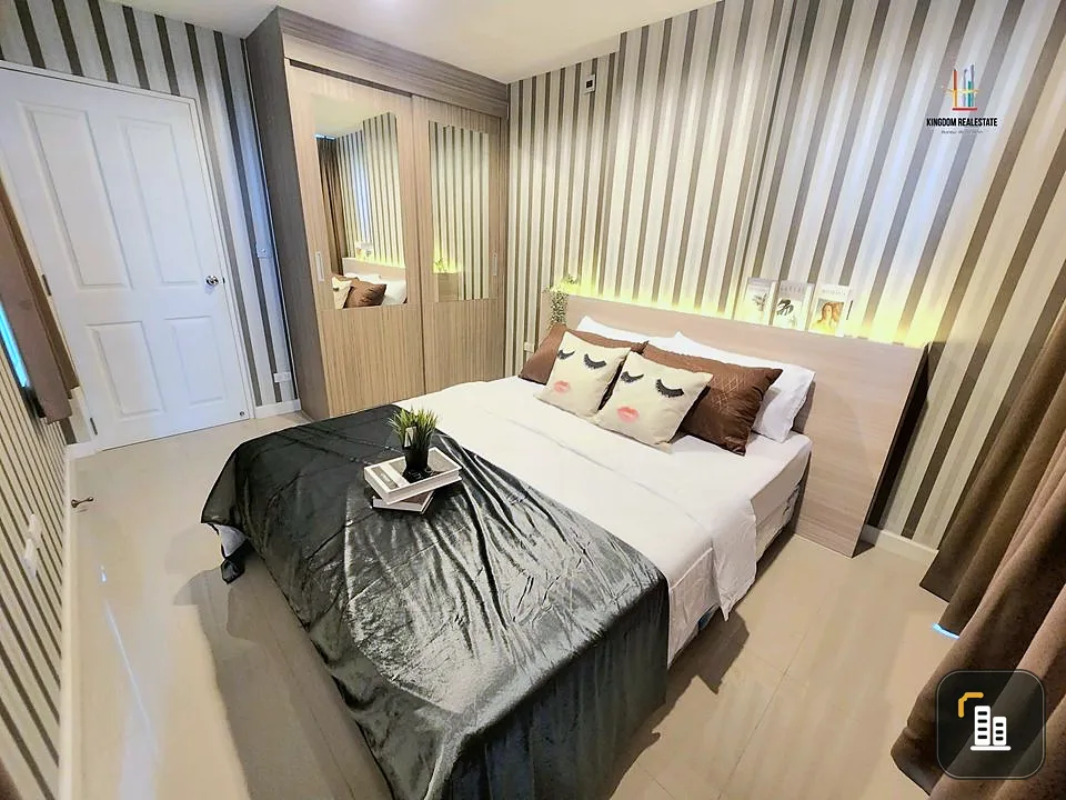 Condo for sale, The Series Udomsuk, 29 rooms, beautifully decorated, inviting, with wallpaper in the whole room If interested, hurry up to reserve.