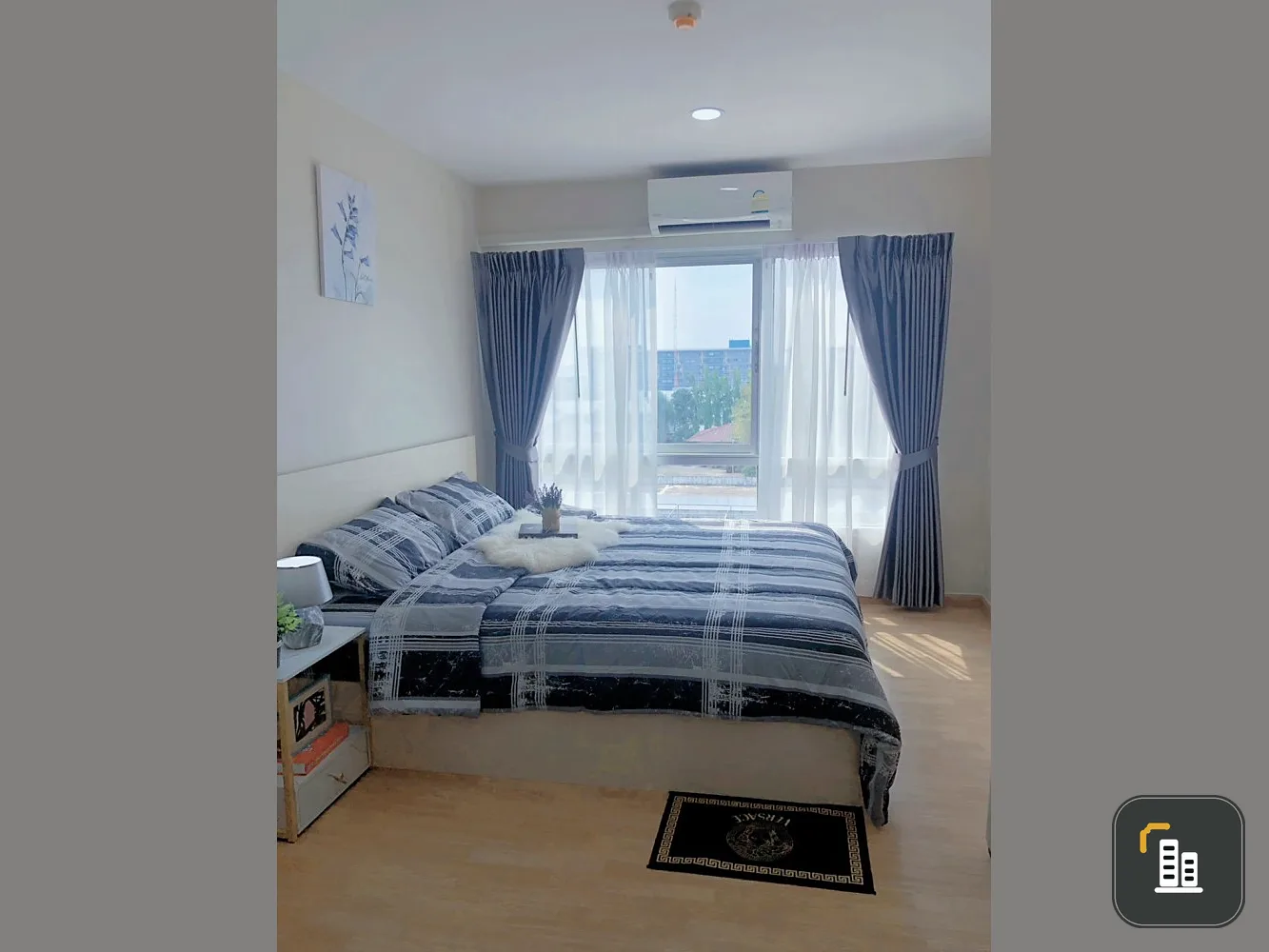 For rent, B Condo Phaholyothin, 6th floor, fully decorated room. Ready to move in immediately. Book now. Hurry up.