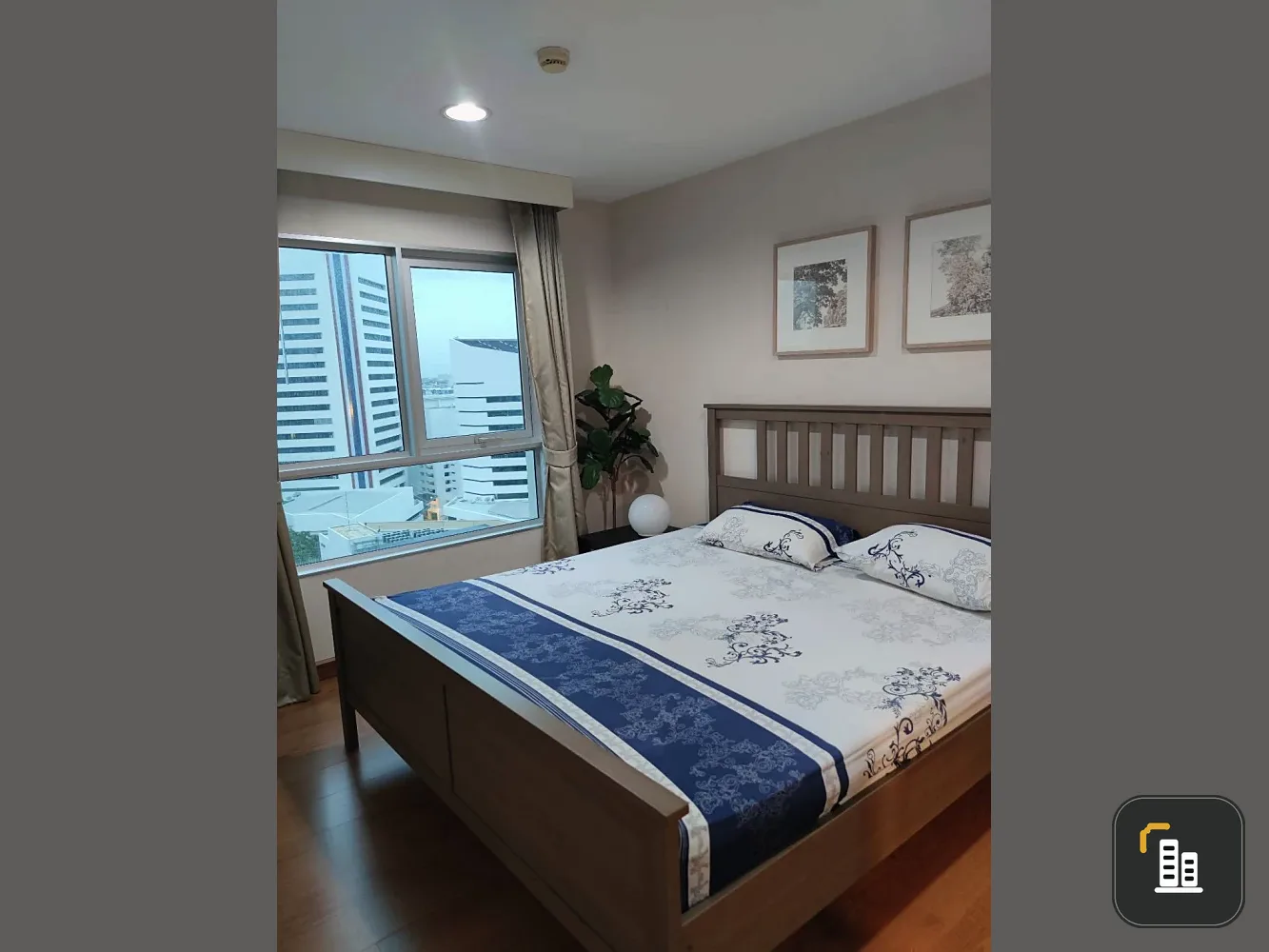 Condo for rent, Belle Grand Rama 9, clean room, high view, airy wing, fully furnished, ready to move in.