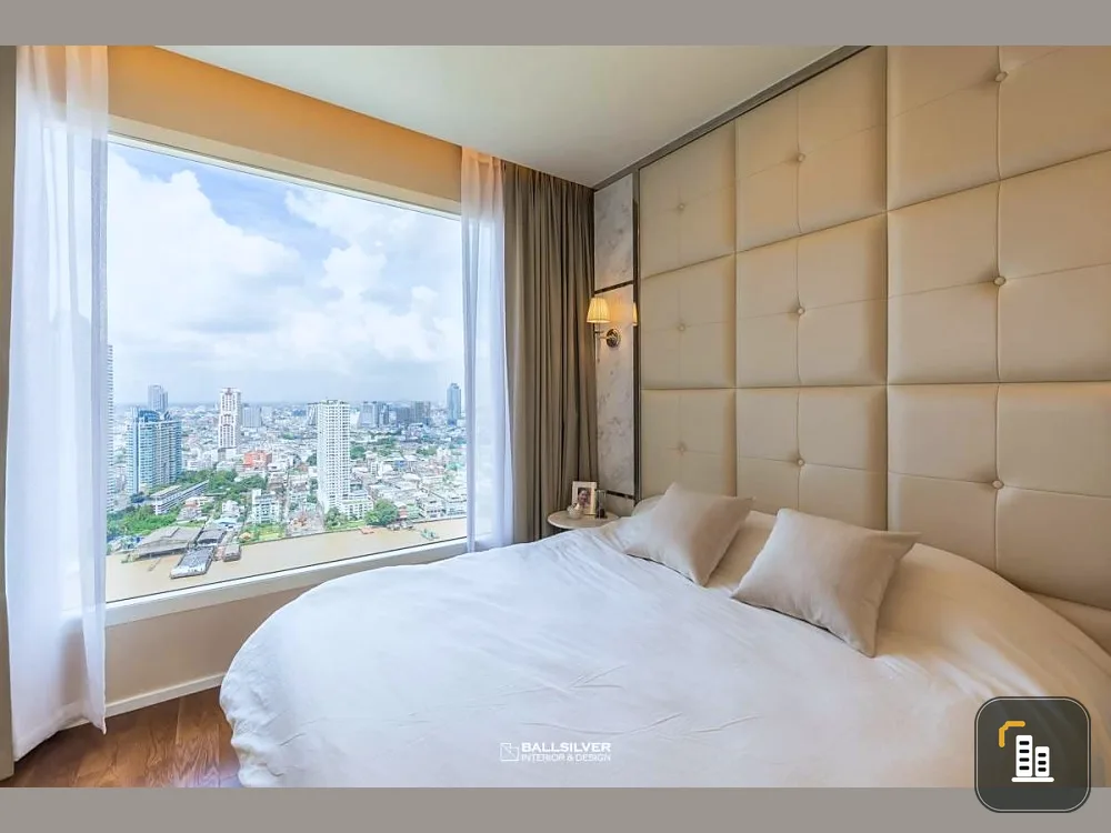 Sell Menam Residence, river view, high floor, modern style, luxury, built-in marble in the whole room If interested, reserve now.