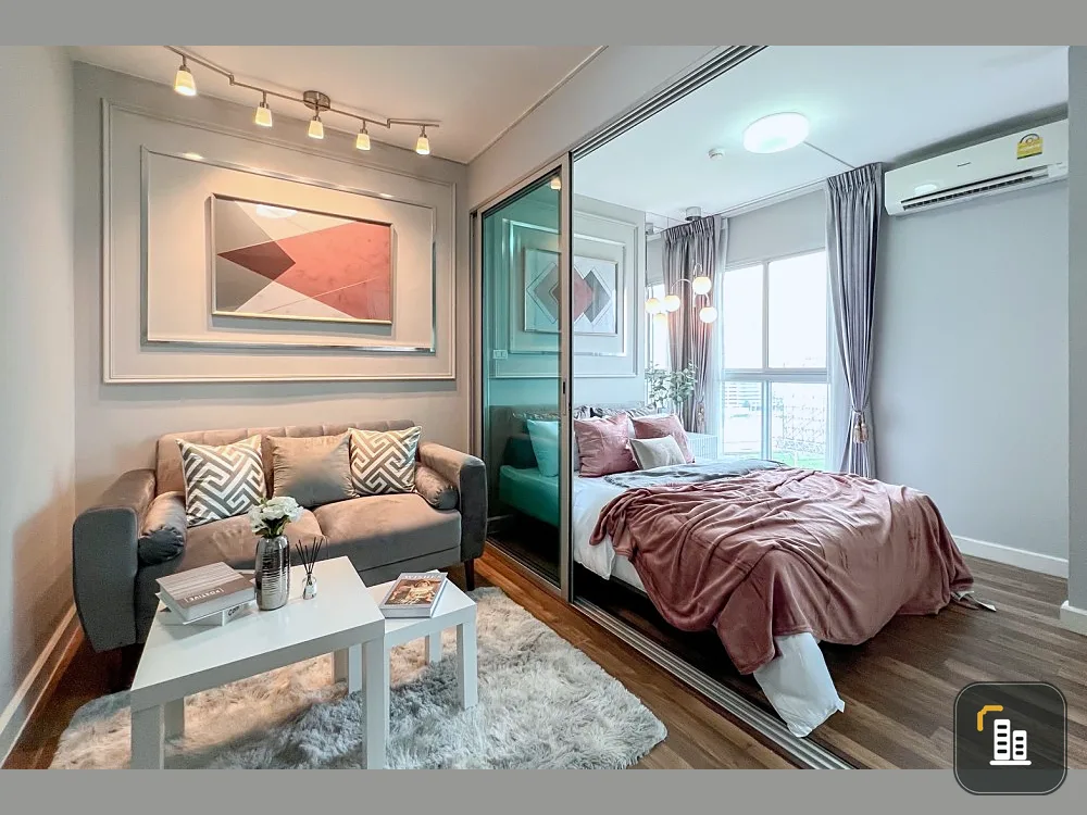Condo for sale, A Space Mee Bangna, 9th floor, corner room, very private, north, fully furnished room, ready to move in, book now.