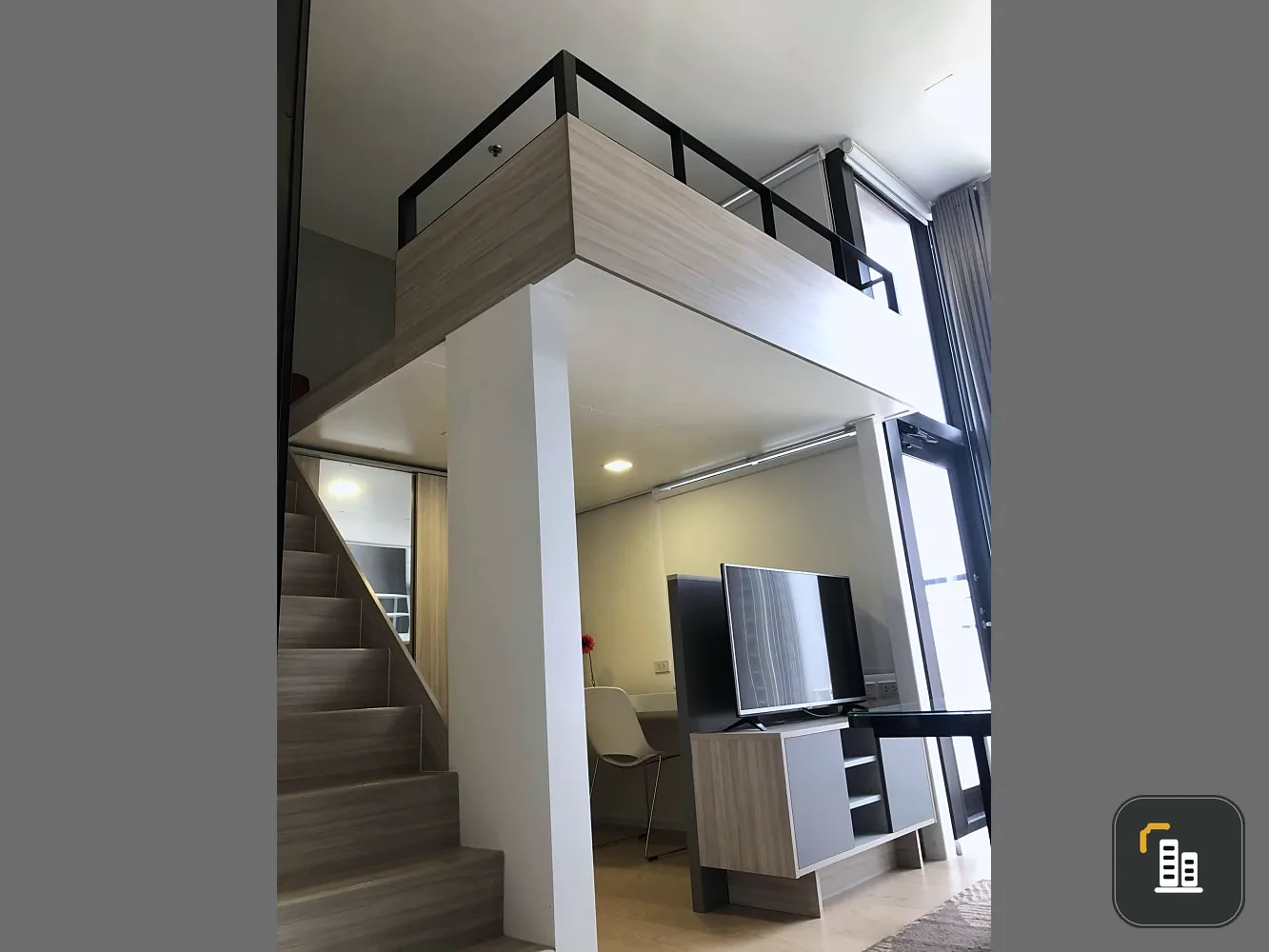 Condo for rent at Chewathai Residence Asoke, nice 2-storey room, fully furnished, complete with electrical appliances, hurry to book