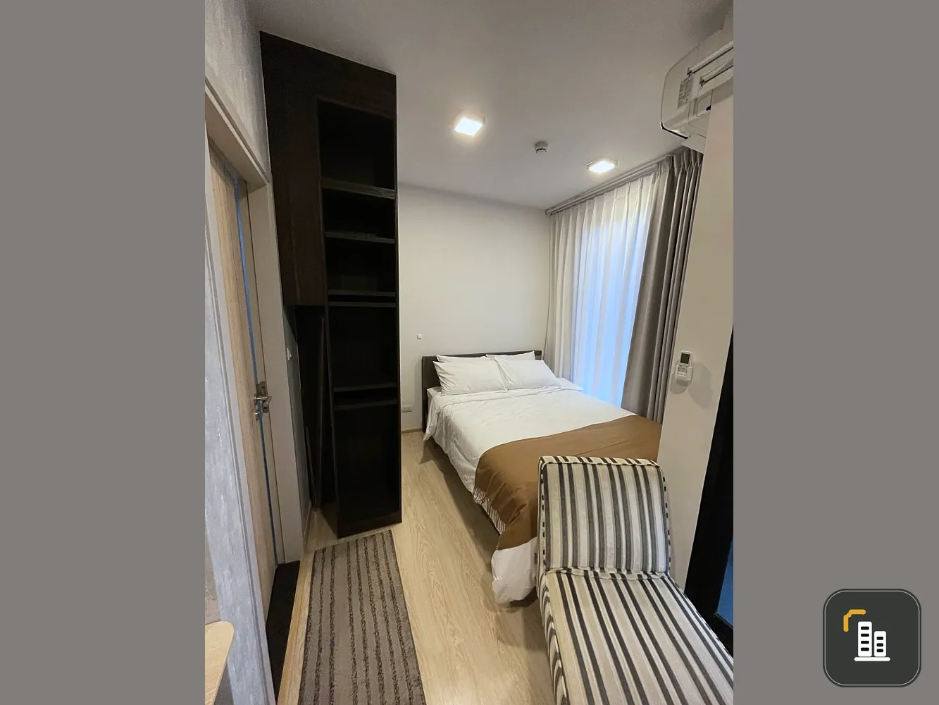 For sale, Unio H Tiwanon, 14th floor, city view, fully furnished room. Ready to own immediately. Book now.