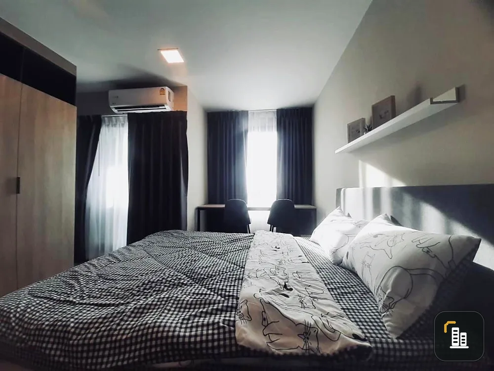 For rent, D Condo Hideaway Rangsit Phase 4, 6th floor, Building C, outside view, fully furnished room, ready to move in. Say you can't miss it.