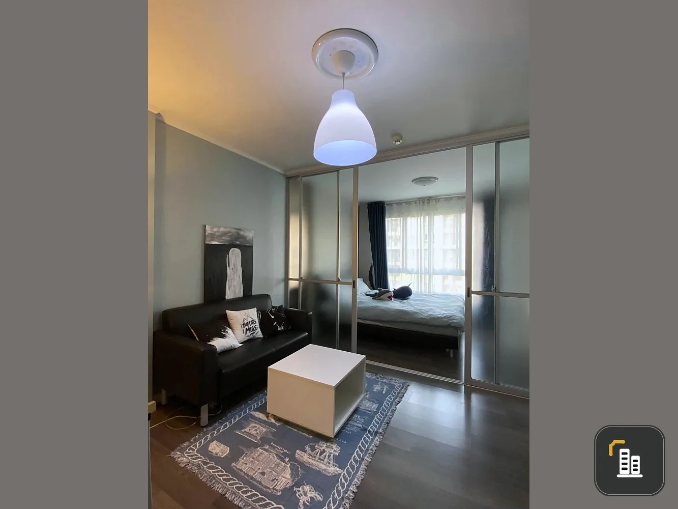 For rent, D Condo Campus Rangsit Phase 1, 5th floor, partition room, fully furnished. Ready to move in immediately. Book now. Hurry up.