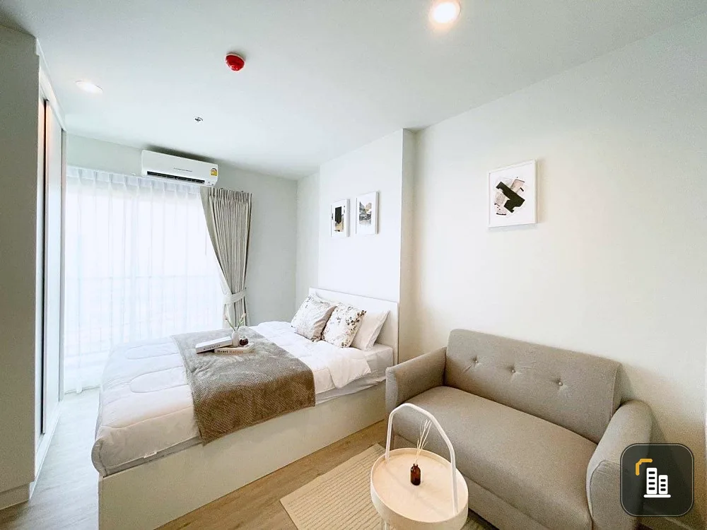 For rent, Metro Sky Wutthakat, decorated room in white tone, clean, comfortable price, complete in one place Hurry up, don't wait