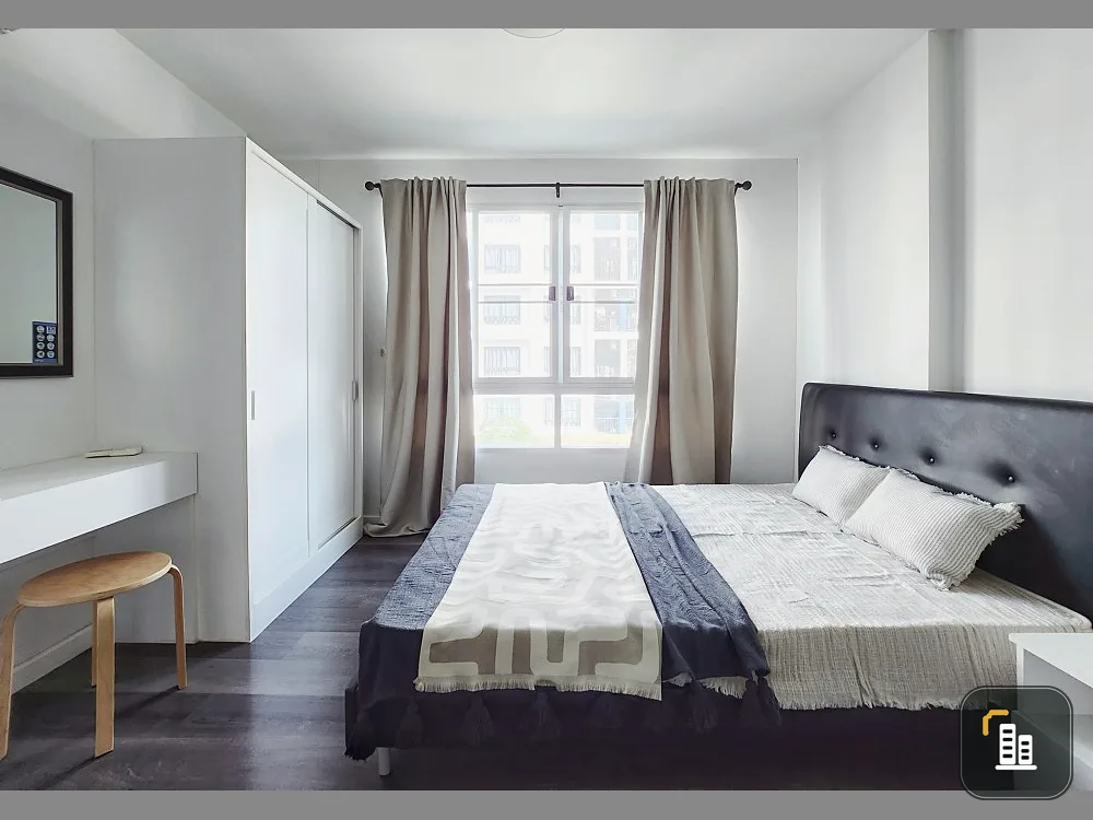 For rent, D Condo Campus Rangsit Phase 1, beautiful room, fully furnished, ready to move in. Say you shouldn't miss it. Book now.