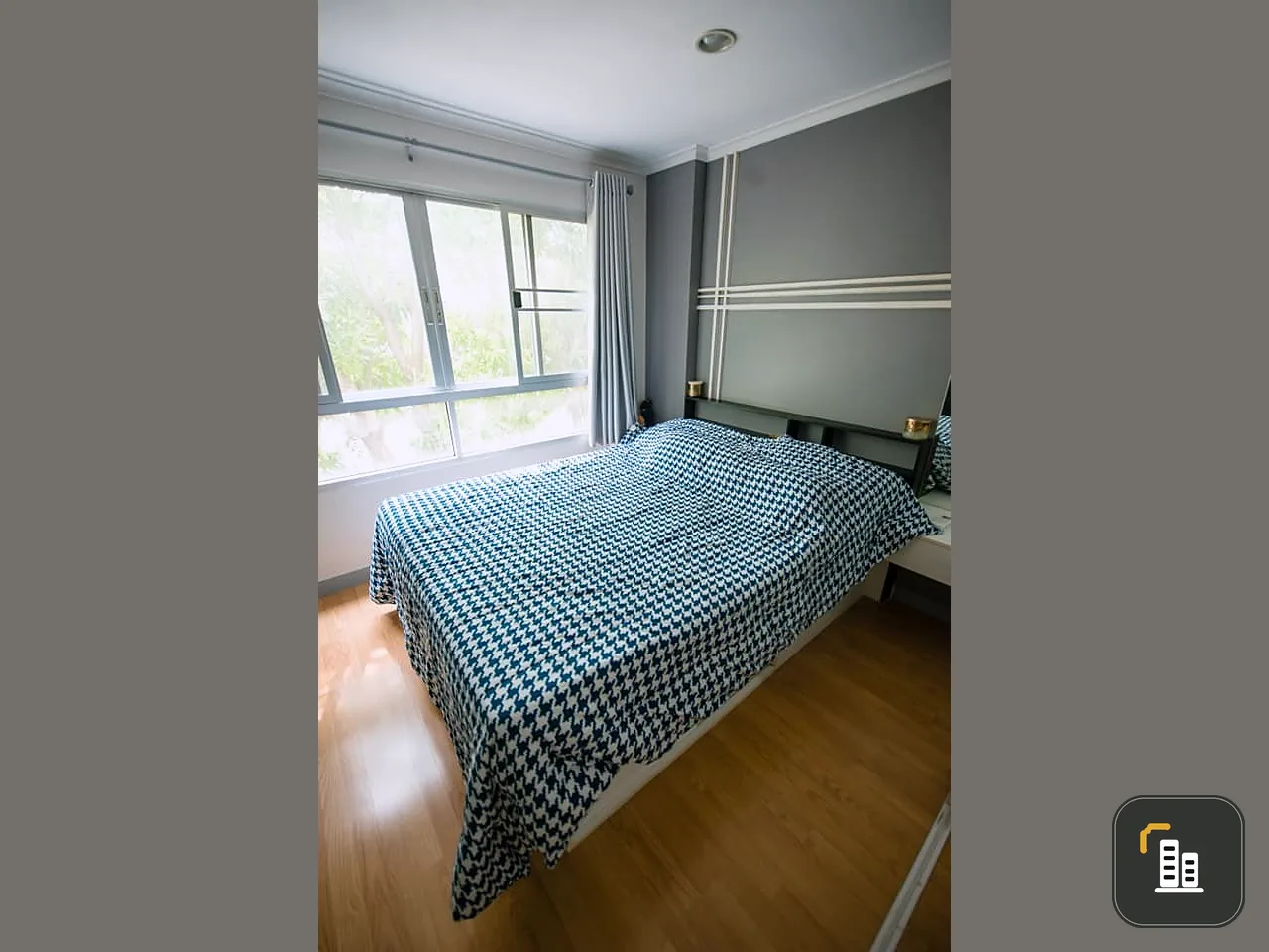For sale, for rent, Lumpini Ville Ramkhamhaeng 26, built in rooms, entire room decorated in gray and white tones, very livable, reserve now.