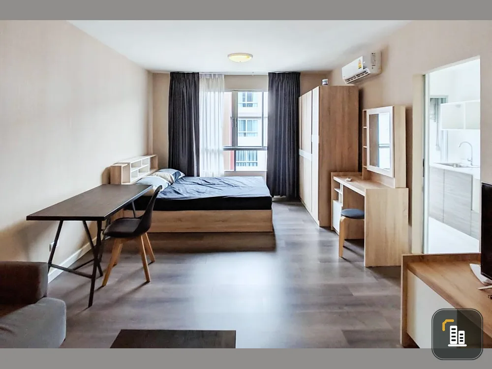 For sale, D Condo Campus Resort Bangna, studio room, 7th floor, comes with complete facilities. Hurry up and reserve.