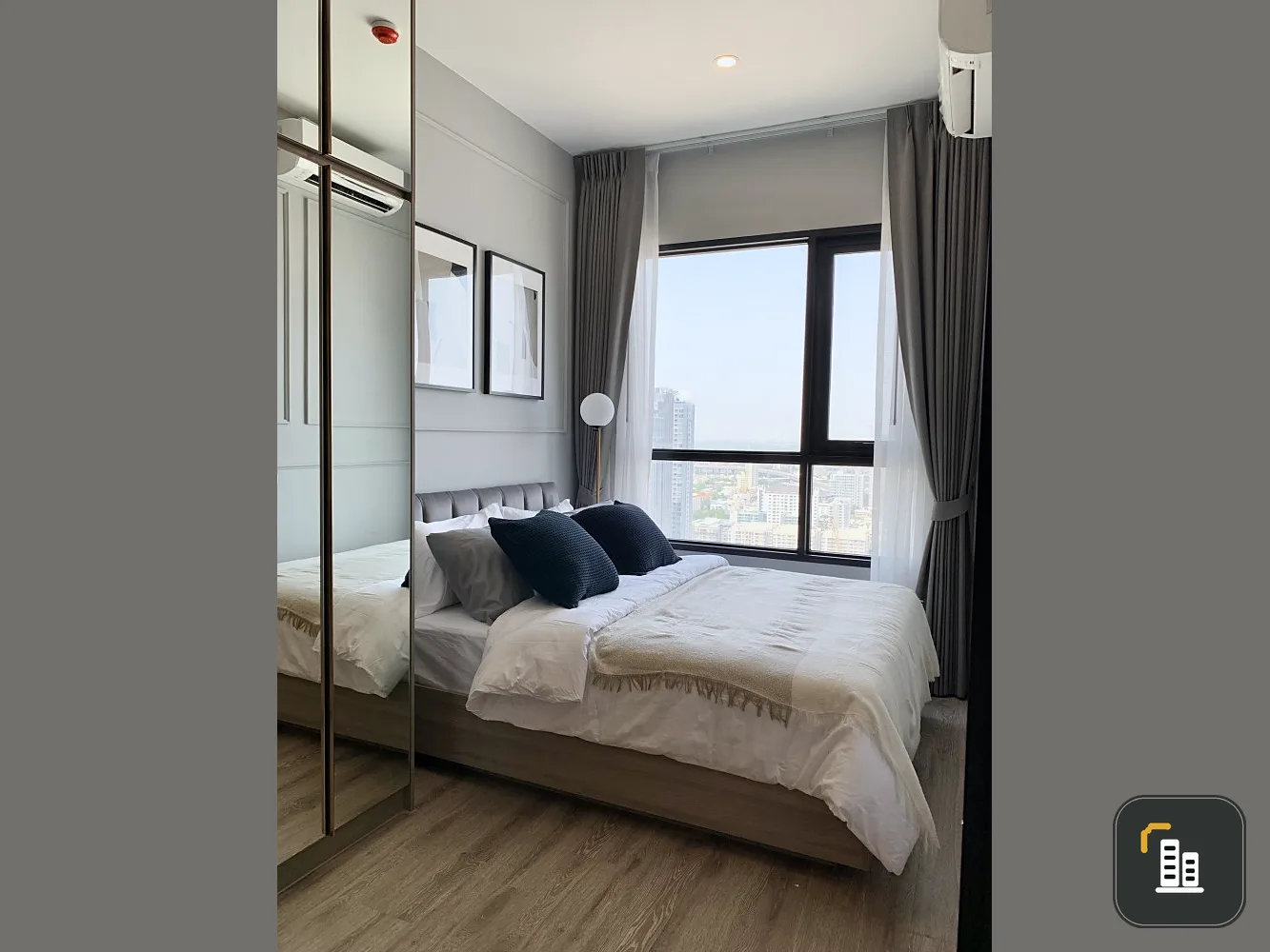 For rent!! Knightsbridge Prime On Nut, 33rd floor, Chao Phraya River view, beautiful room, fully furnished, ready to move in, book now!!