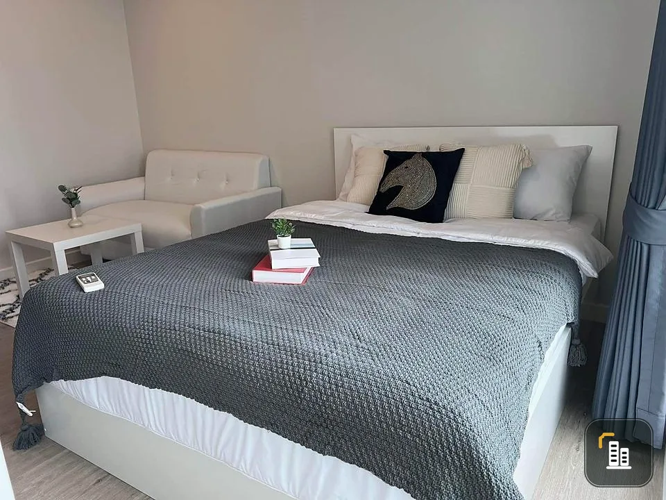 Condo for rent, Metro Sky Wutthakat, nice room, wide size, white tone, super soft, fully furnished, hurry to book