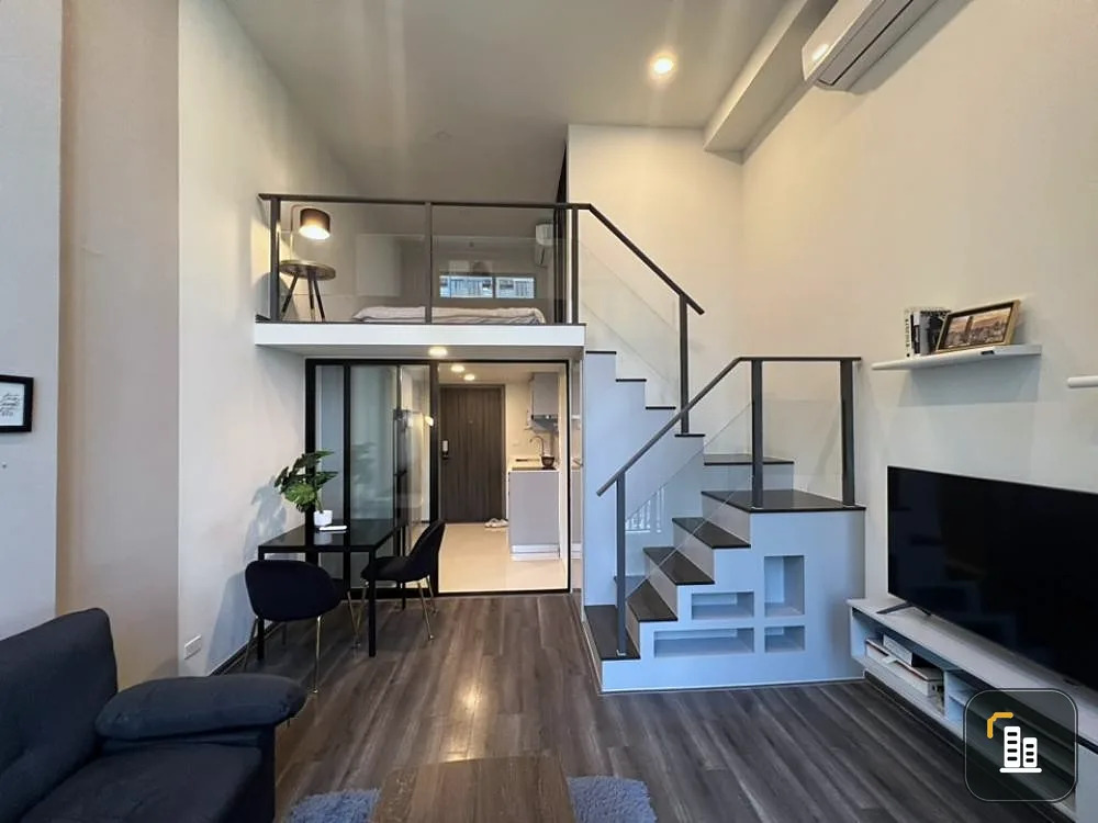 For rent!! Condo Knightbridge Space Rama 9, duplex room, fully furnished, ready to move in!!