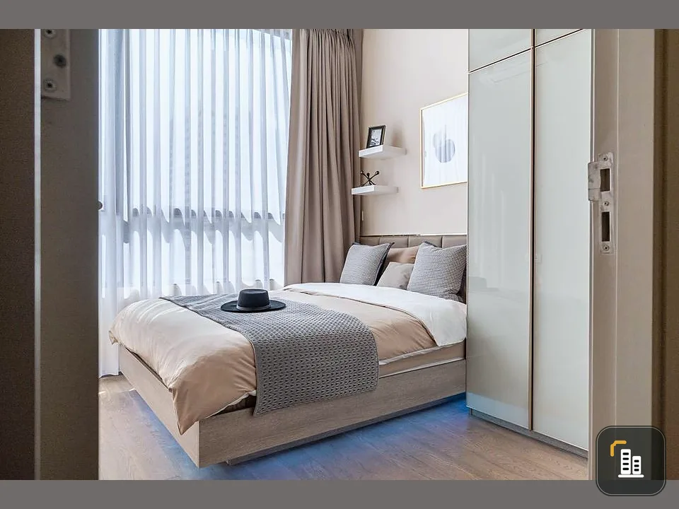 Condo for rent, Park Origin Phayathai, elegant decoration Soft white tone With facilities, book now.