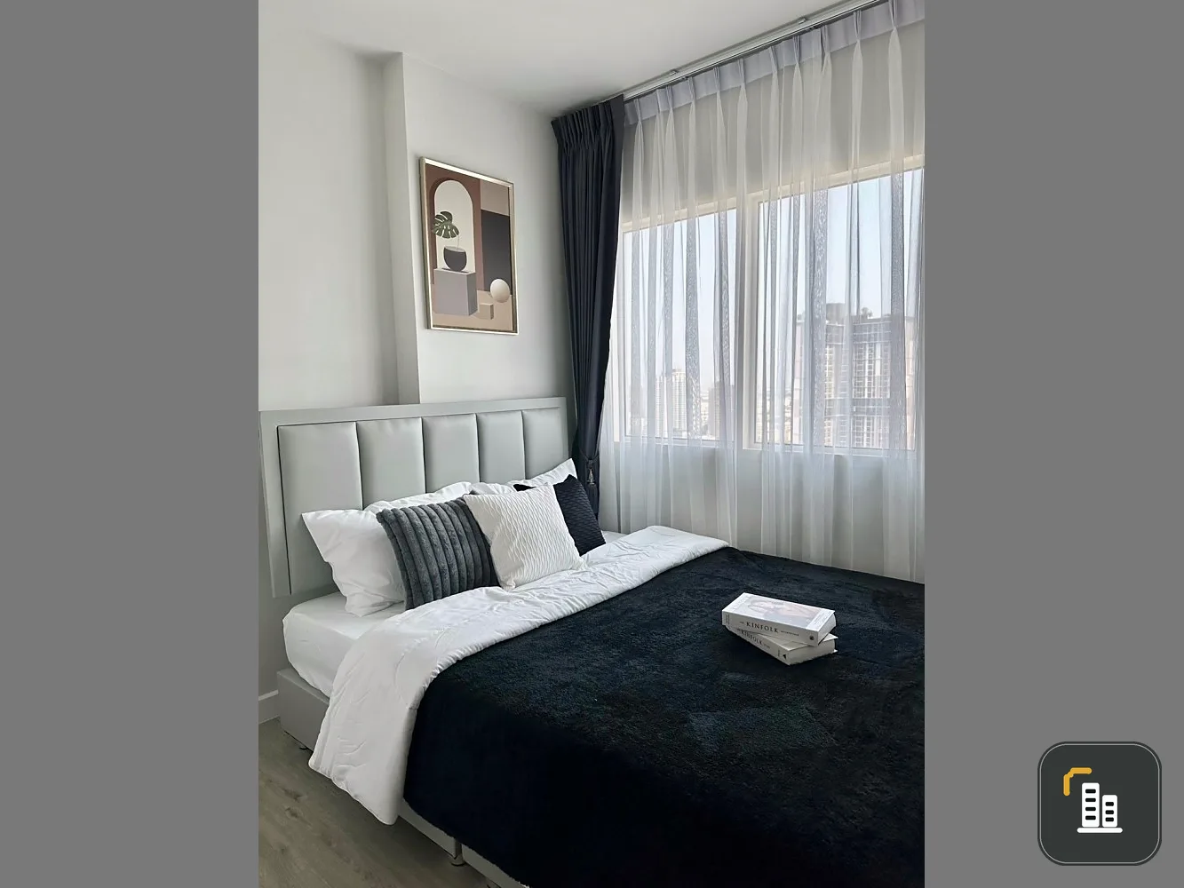 Condo for rent, Metro Sky Wutthakat, nice room, modern style The most soft tones, fully furnished, good price, hurry up and book now.