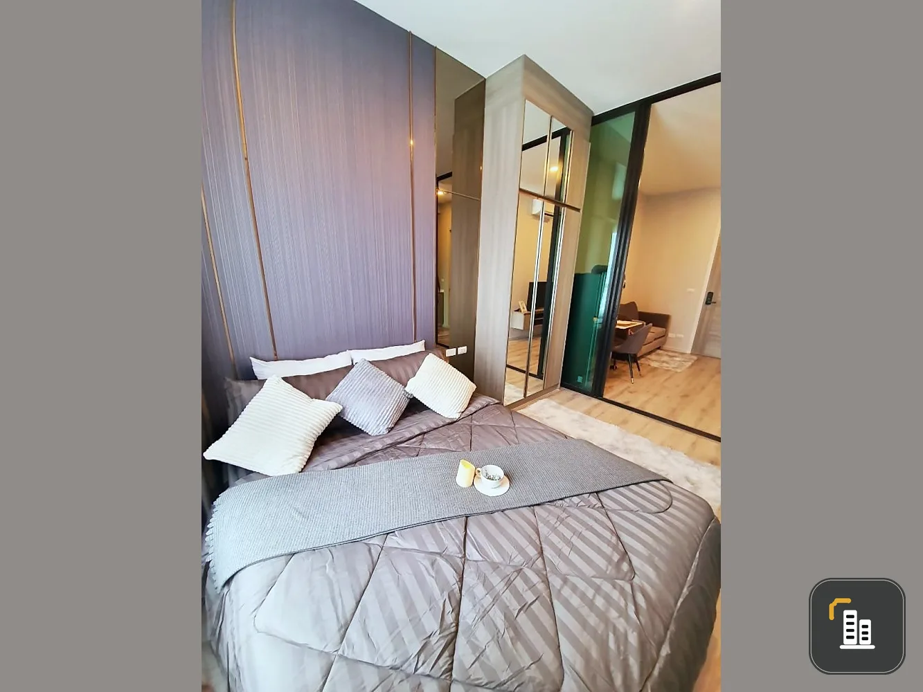 Condo for rent, Knightsbridge Collage, Ramkhamhaeng, nice decorated room, 23rd floor, has a high view, say you must not miss it.