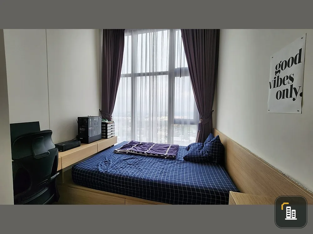 Sell The Line Sukhumvit 101, 22nd floor, overlooking the Bang Krachao River. Good built-in furniture Reserve first, stay first.