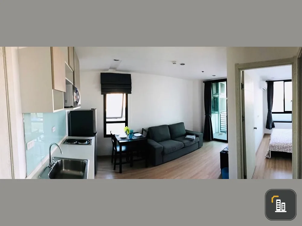 For rent, Artemis Sukhumvit 77, 6th floor, pool view, super wide balcony. Partition room You can reserve first come first serve.