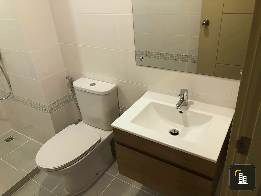 Condo for sale, Nawa Living Nawamin 75, simply decorated room, separate kitchen, complete furniture set, book now, don't wait.