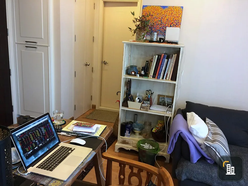 For rent, Q House Sukhumvit 79, spacious corner room, 2 bedrooms, 2 bathrooms, fully furnished. Hurry and reserve quickly before it slips away.