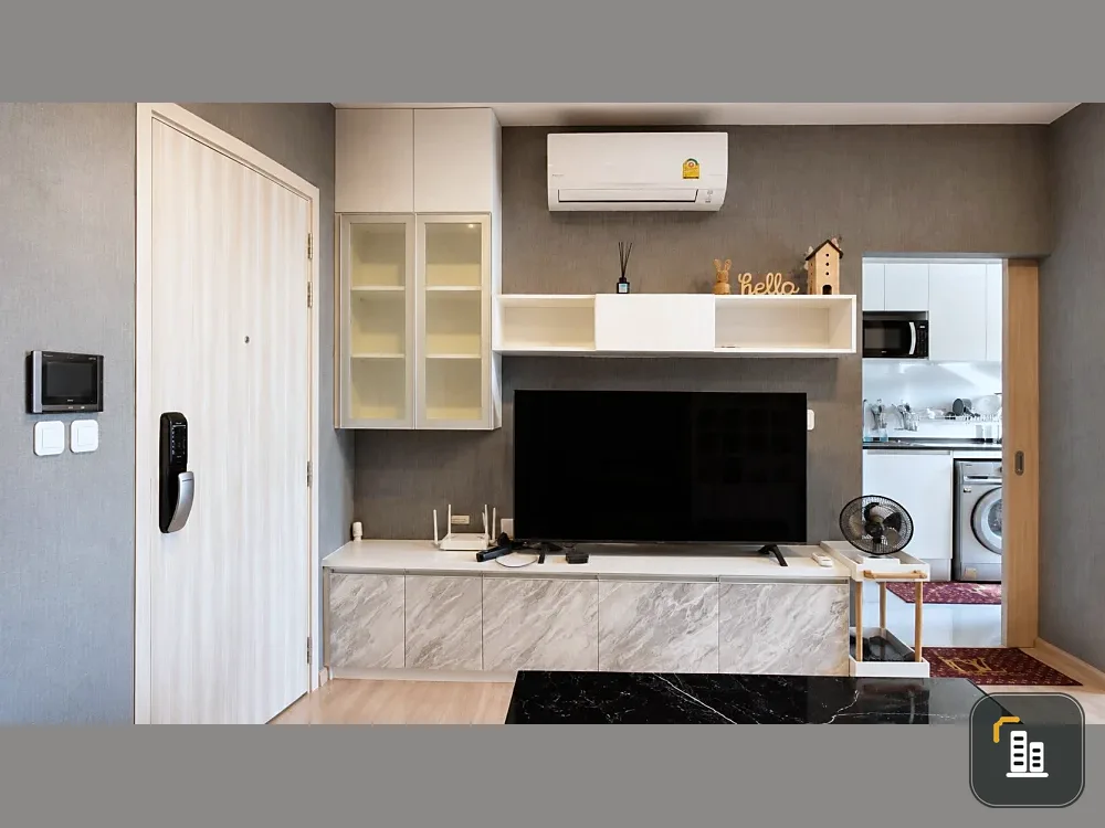 For rent or sale, Chewathai Kaset Nawamin, 1 bedroom, unblocked view, fully furnished. Hurry and reserve it quickly.