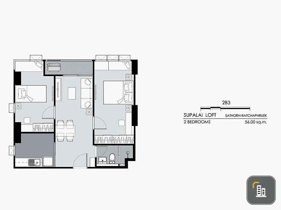 Condo for sale Supalai Loft Sathorn-Ratchaphruek (Fully fitted), corner room, 2 bedrooms, 1 bathroom, don't miss it.
