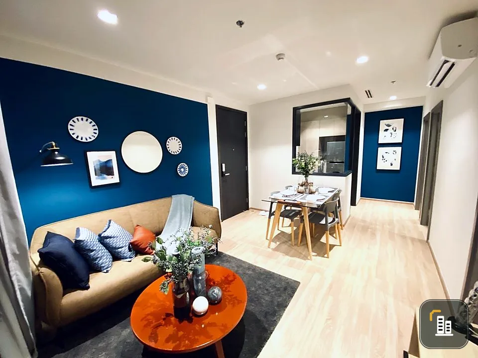 For sale or rent: The Base Garden Rama 9, corner room, high floor, beautiful view, beautifully decorated, just drag your bags and move in.