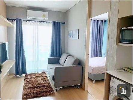 Condo for sale Lumpini Suite Phetchaburi-Makkasan, room decorated with beautiful built-ins. Fully furnished, electrical appliances, ready to move in