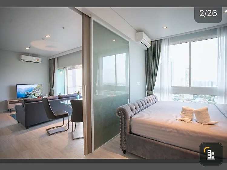 For sale, for rent, Veranda Residence Pattaya, spacious room, well decorated, wide sea view, great atmosphere, hurry and reserve now.
