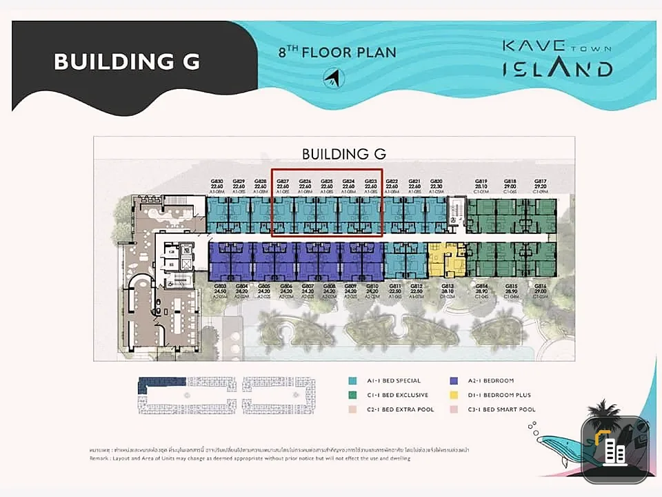 Selling down payment Cave Town Island, 8th floor, 1 Bed Exclusive, good project, nice to live in. Book now, don't miss it.