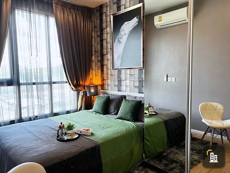 Condo for rent, Notting Hill, Laem Chabang-Sriracha. Decorated with built-in loft style, garden view, reasonable price, don't miss it.