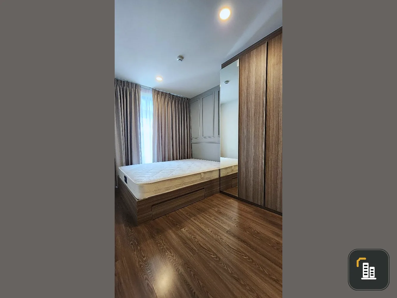 For sale: The Origin Ramintra 83 Station, 8th floor, Building D, corner room, fully furnished, beautiful, livable. Hurry and reserve as owner.