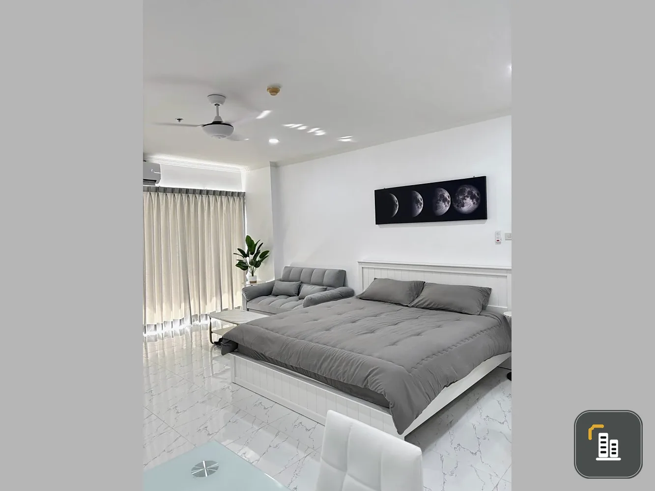 For sale, sea view Jomtien Condominium 1-8 (Jomtien), studio room, open, wide, shady, hurry and reserve now.