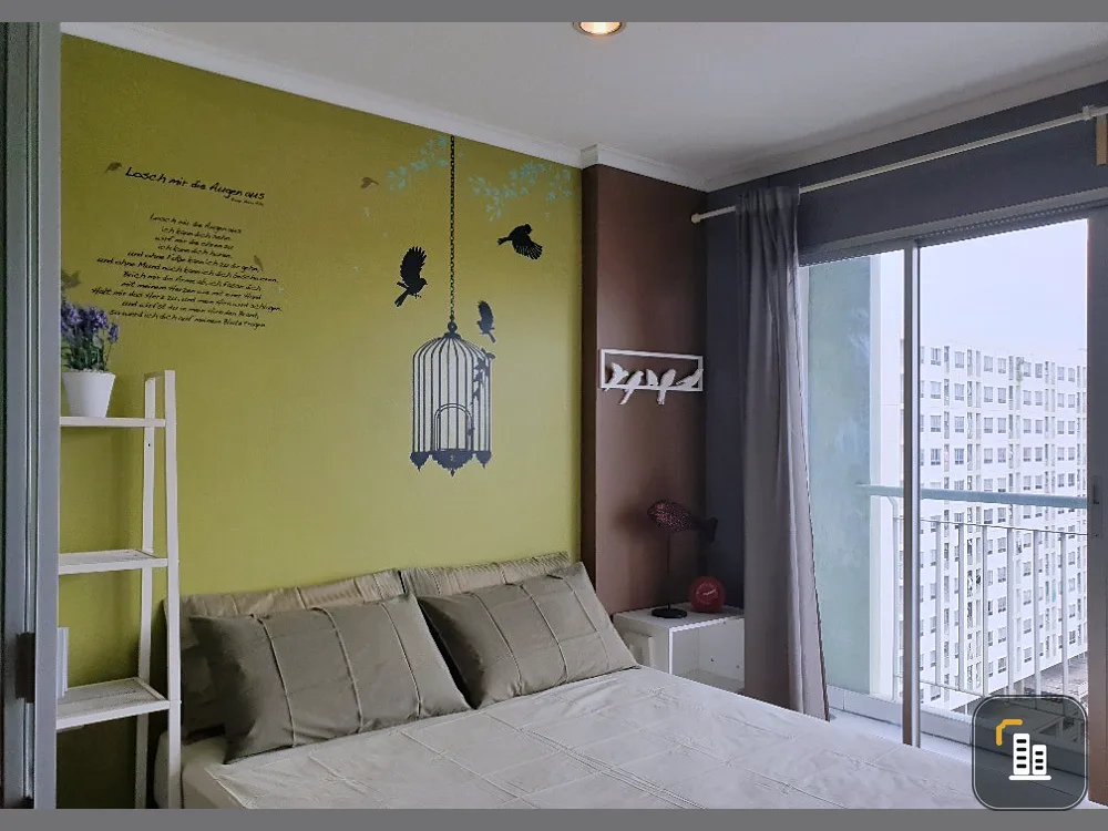 For sale or rent Lumpini Place Ramindra-Lak Si The room is decorated in bright colors, very livable, open view, good price, book quickly.