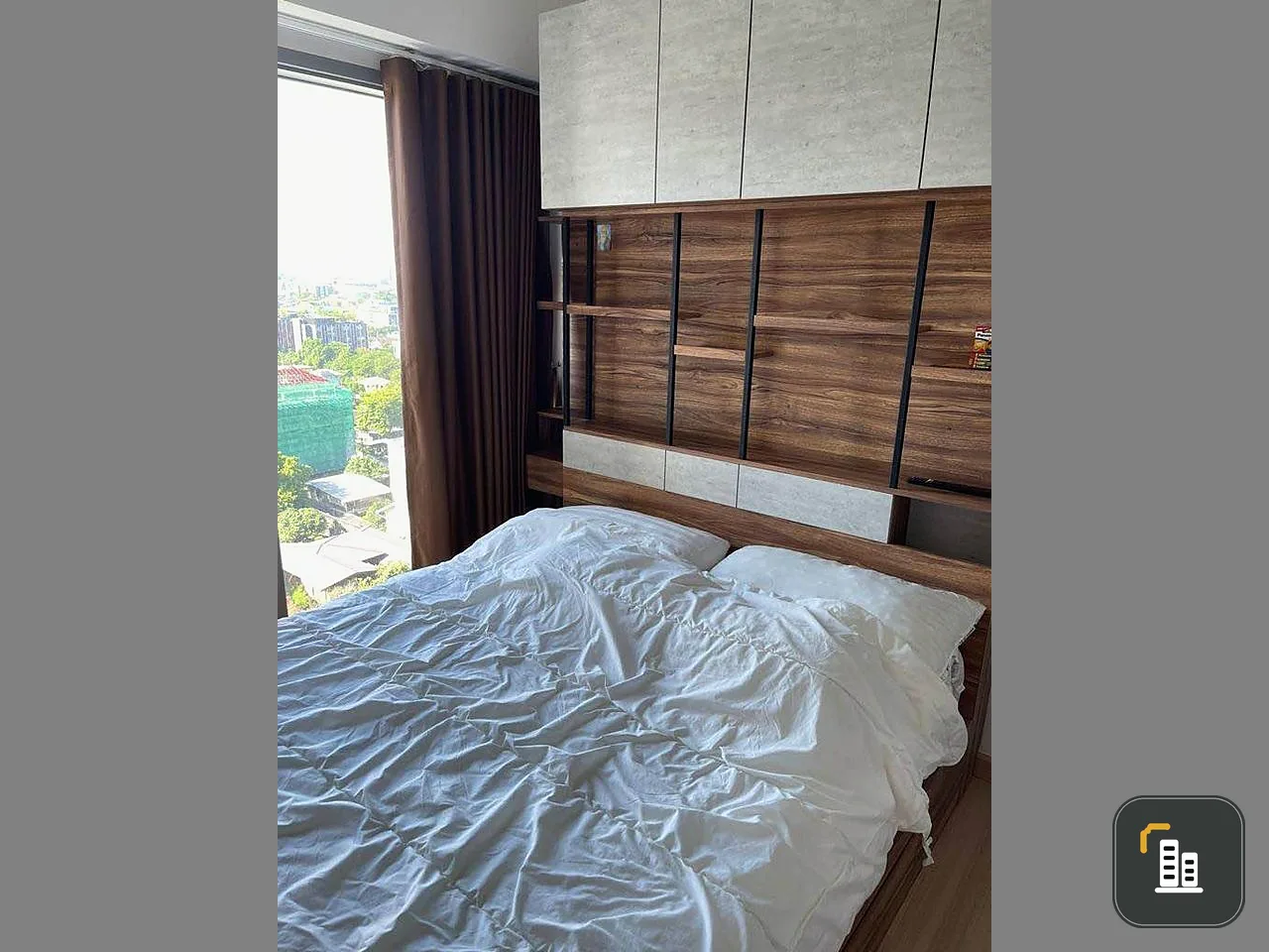 For Rent Whizdom Connect Sukhumvit, separated room, 15th floor, good view, decorated, ready to move in. Book now.
