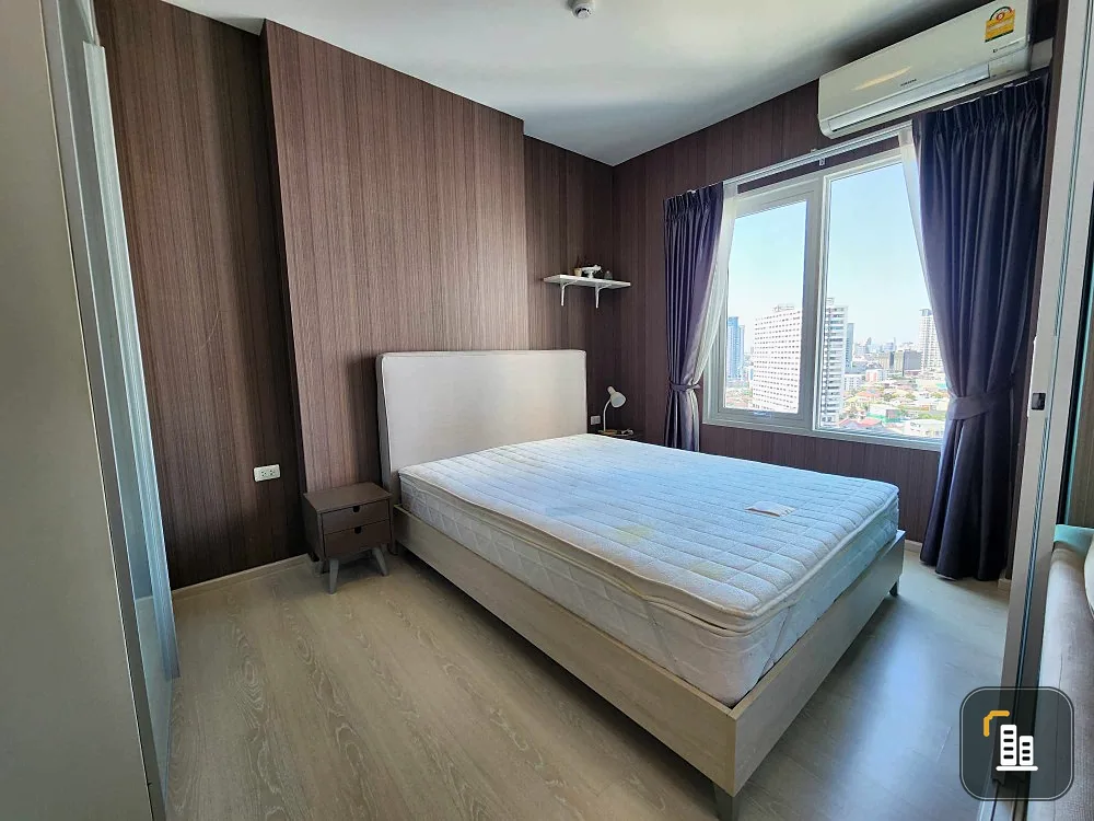 For rent: Chapter One Eco Ratchada-Huai Khwang, 17th floor, great city view, nice bedroom with large TV, book now.