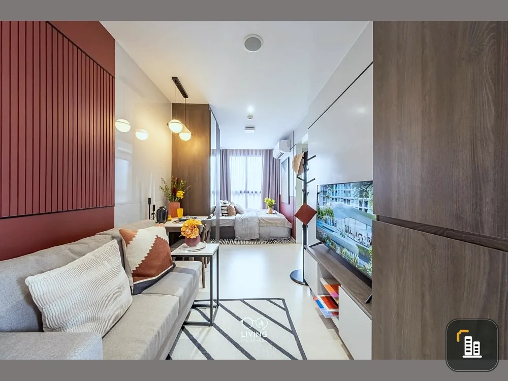 Selling down payment at a loss, Nue Cross Khu Khot Station Condo, Studio room, North View, open view, no blocking buildings, buy now.