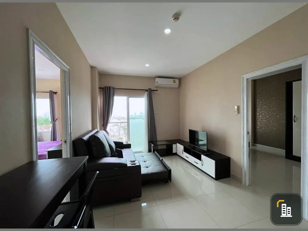 For rent, CC Condominium 2 (Pattaya Central), 2 bedrooms, 2 bathrooms, good view, nice sofa to sit on, just come and move in.
