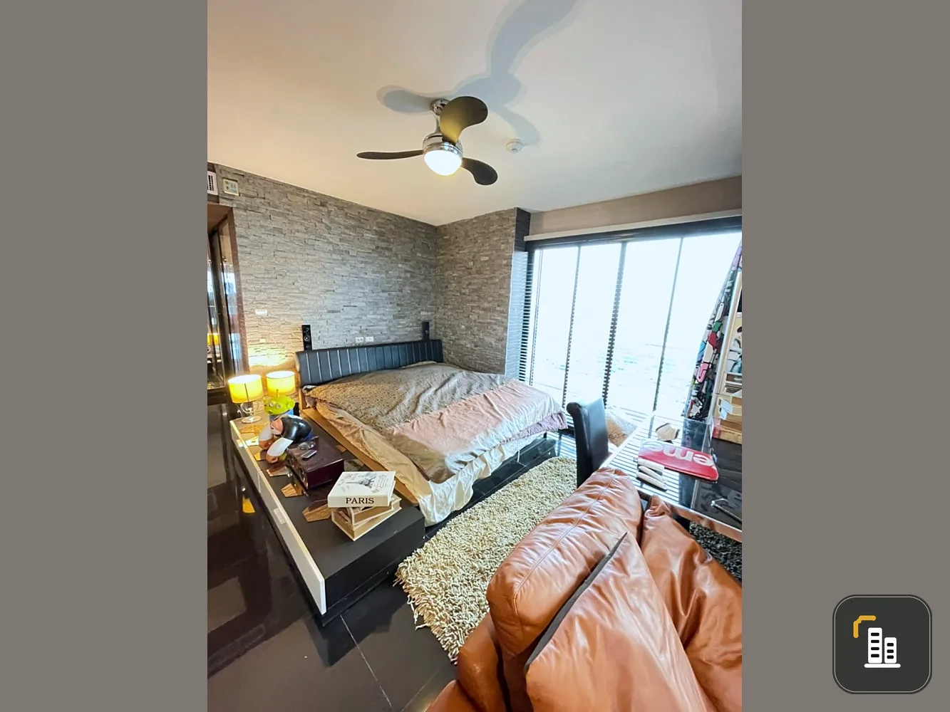 Condo for sale or rent, Supalai Casa Riva Vista, 2 rooms, Big loft studio style, corner room, cool breeze, can't miss it.