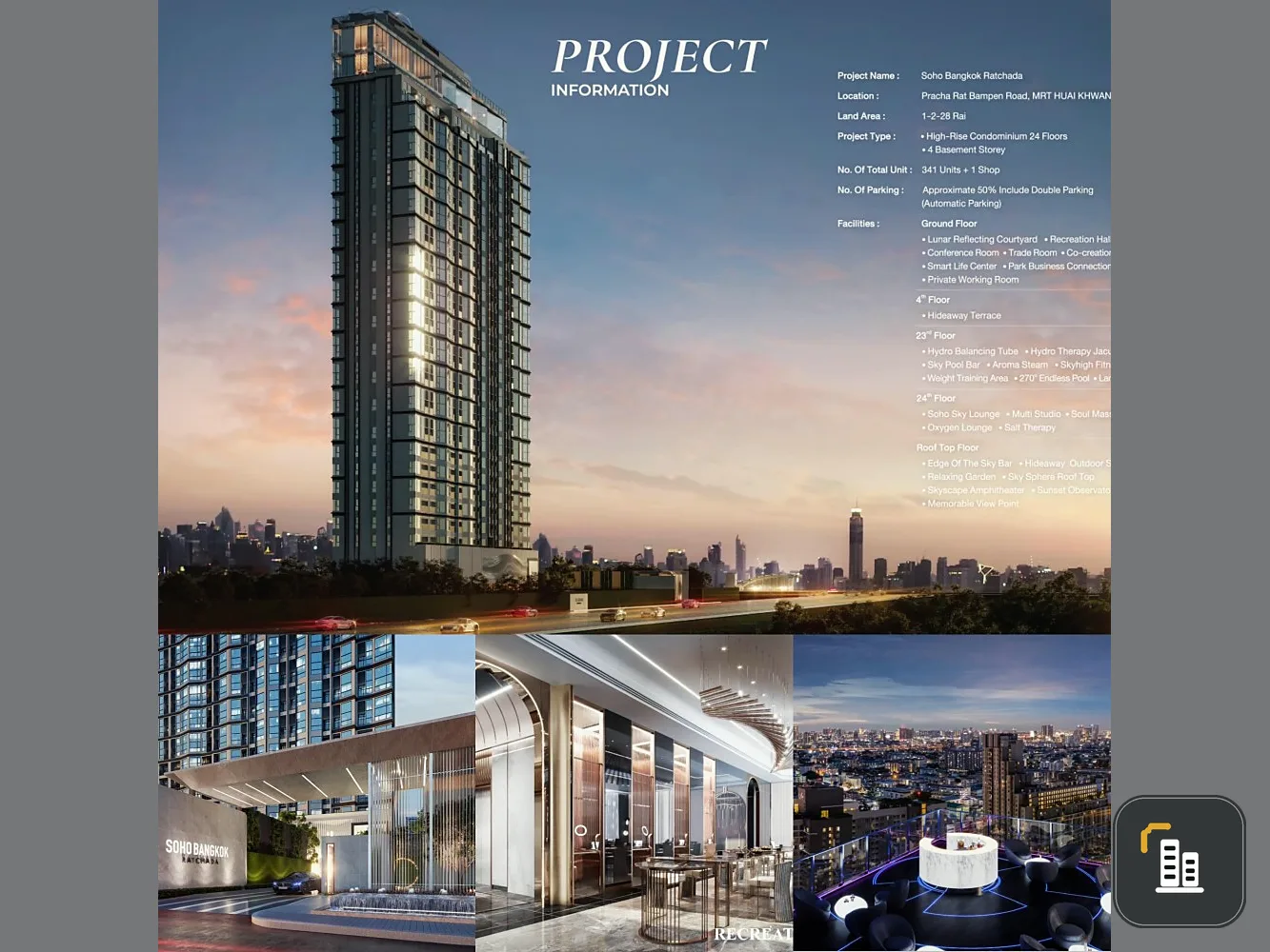 Down payment sale SOHO BANGKOK Ratchada 1-Bedroom Plus, corner room, largest in the building, good price, hurry and reserve.