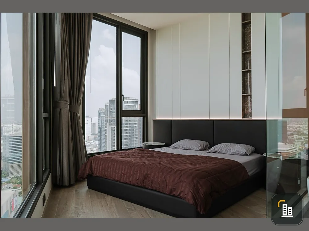 Condo for rent, The Crest Park Residences, high floor, very beautiful view, very good, decorated simply, elegantly, livable, don't miss it.